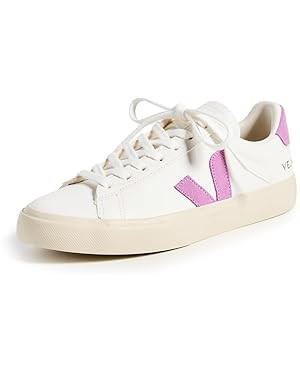 Veja Women's Campo Sneakers, Extra-White_Mulberry, White, Pink, 4 Medium US | Amazon (US)