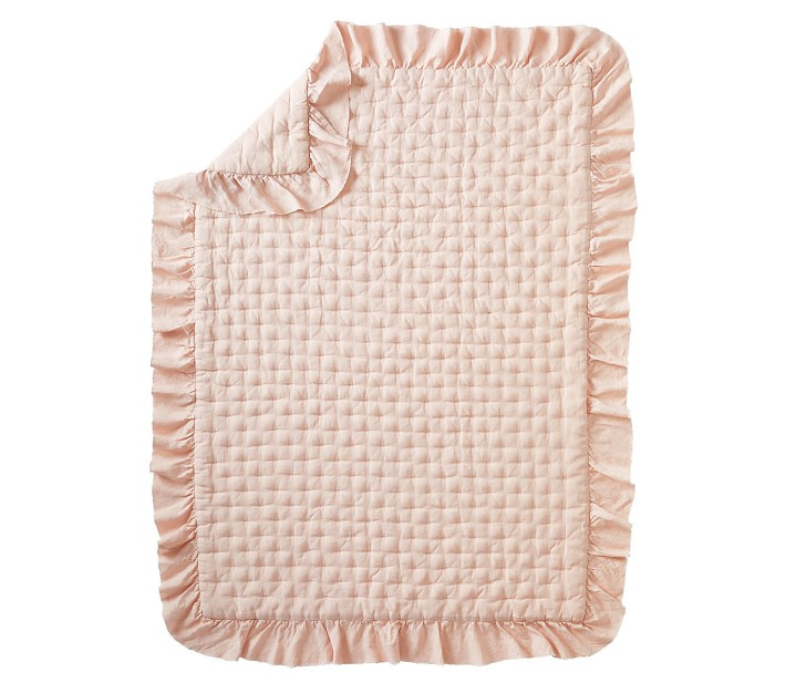 Ruffle Belgian Flax Linen Baby Quilt | Pottery Barn Kids