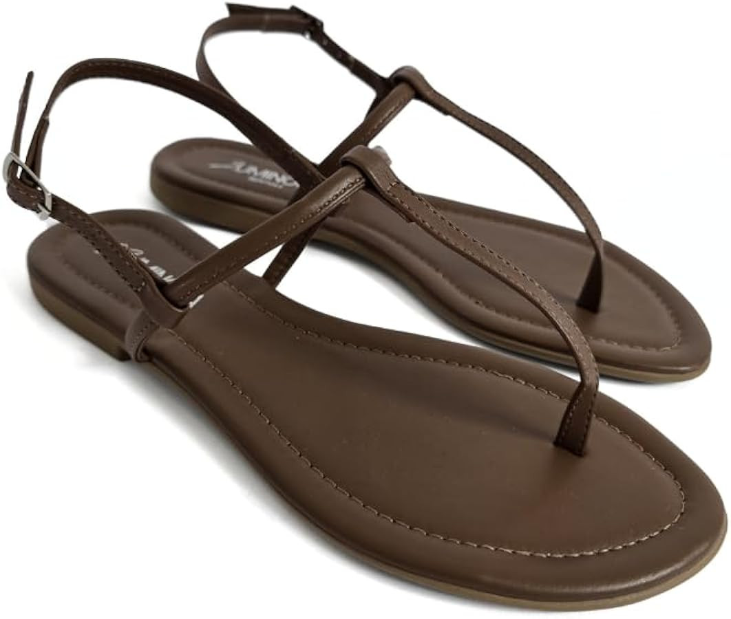LUMINOSA Women's Minimalist Thong Sandals with Adjustable Buckle Strap | Amazon (US)
