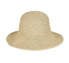 Floppy Straw Sun Hat Foldable Packable Wide Brim Summer Beach Hat Crochet Bucket Hat for Women | Amazon (US)