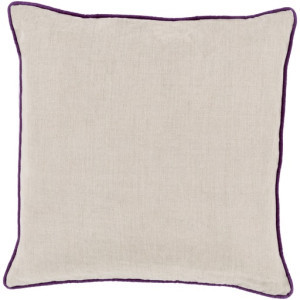 20" Beige and Purple Contemporary Throw Pillow | Christmas Central