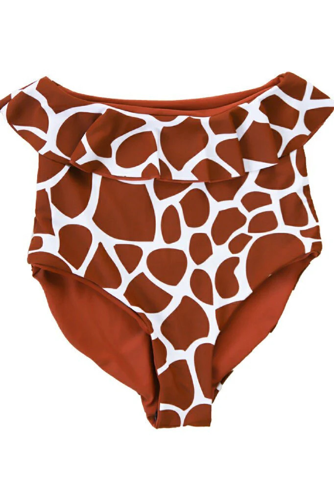Cabana Reversible Bottoms | Giraffe & Sienna | Final Sale Medium | Coral Reef Swim