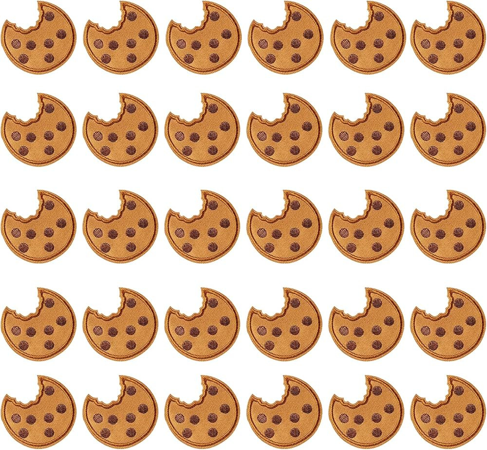 30pcs Cookie Embroidered Patches, Iron on/Sew on Cookie Applique Patch, DIY Iron Patches for Jean... | Amazon (US)