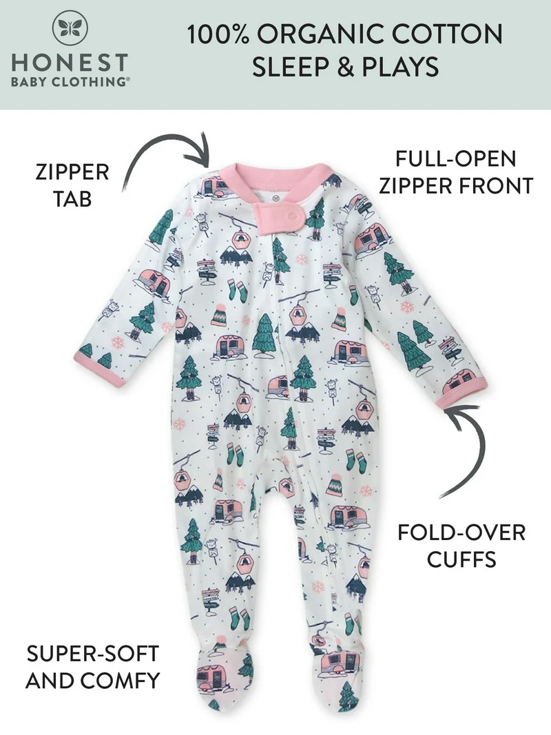 Honest Baby Clothing Gender Neutral Organic Cotton Holiday Sleep N Play, Sizes Newborn-9 Months -... | Walmart (US)
