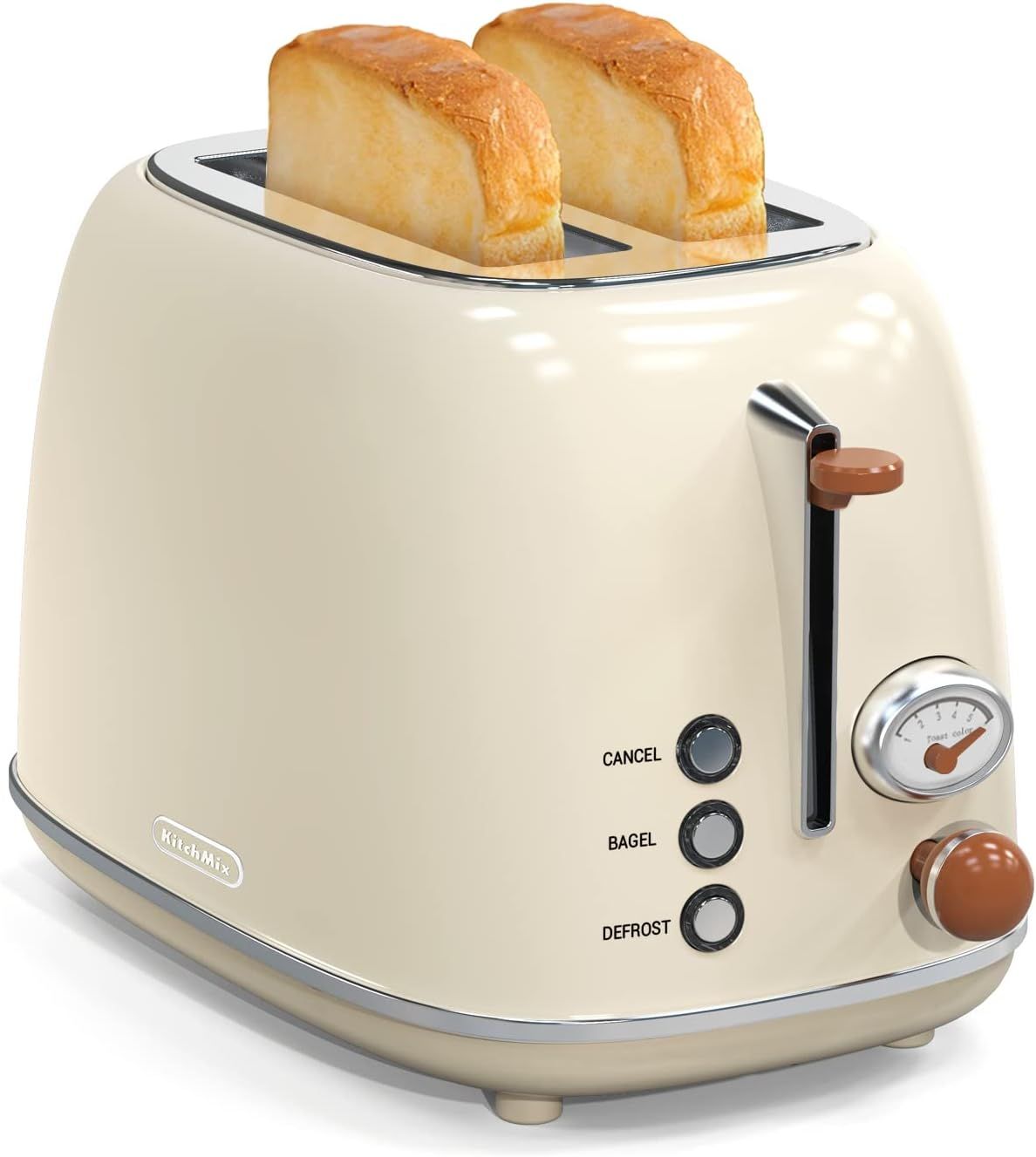 Toaster 2 slice, KitchMix Retro Stainless Steel Toaster with 6 Settings, 1.5 In Extra Wide Slots,... | Amazon (US)