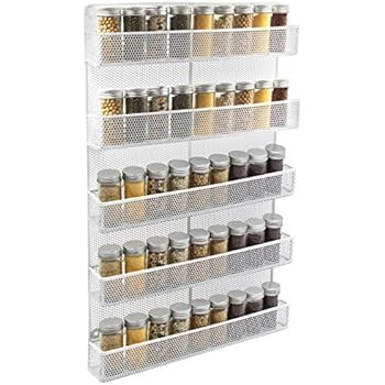 ESYLIFE 5 Tier Wall Mount Spice Rack Organizer Kitchen Spice Storage Shelf - Made of Sturdy Punch... | Amazon (US)
