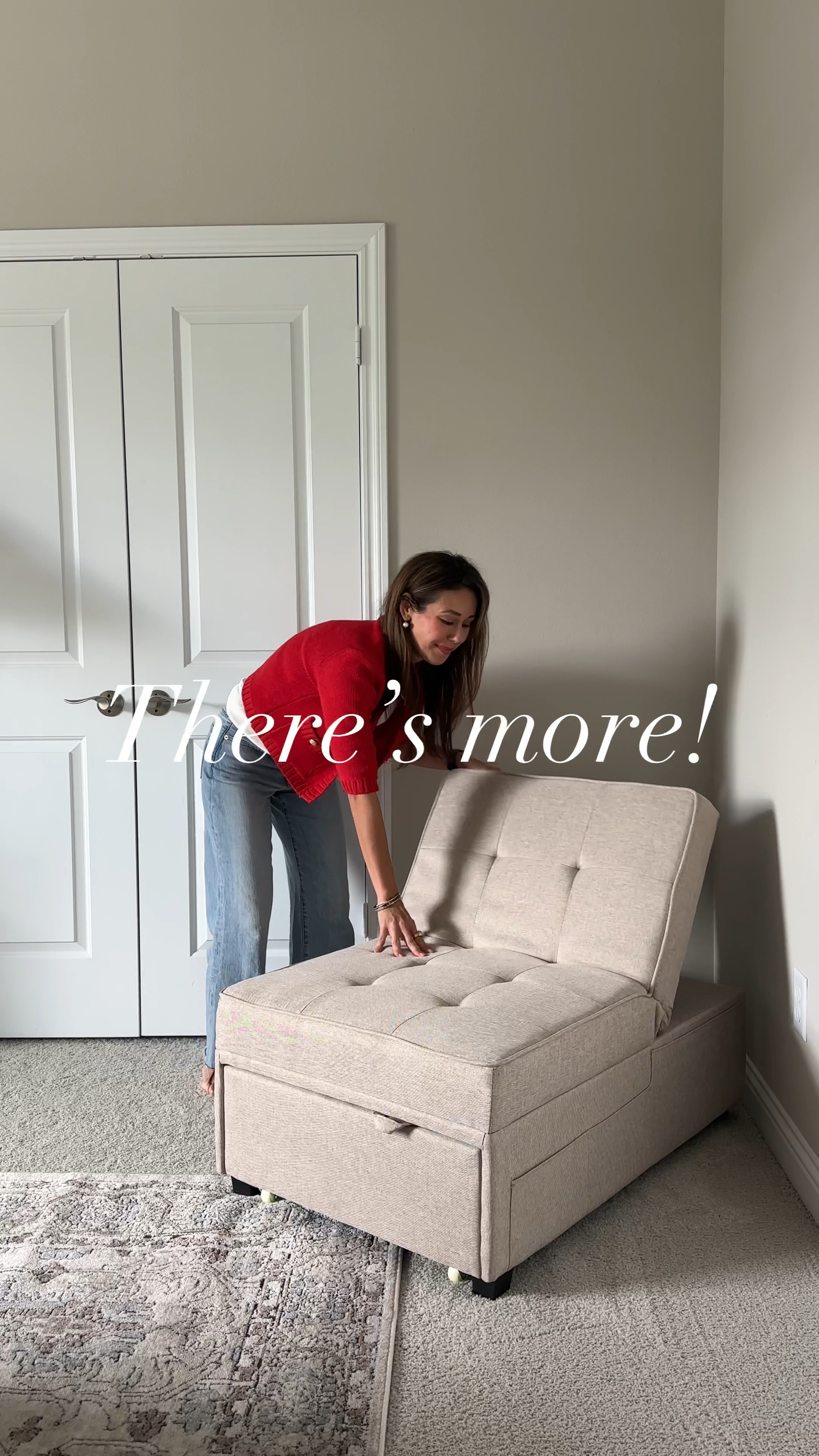 Restock alert!! It’s an ottoman, a chair, a chaise, a sleeper chair, all in one and it so compactly folds into an ottoman! It’s Walmart and perfect for sleepovers and guests 

#LTKStyleTip #LTKHome #LTKVideo