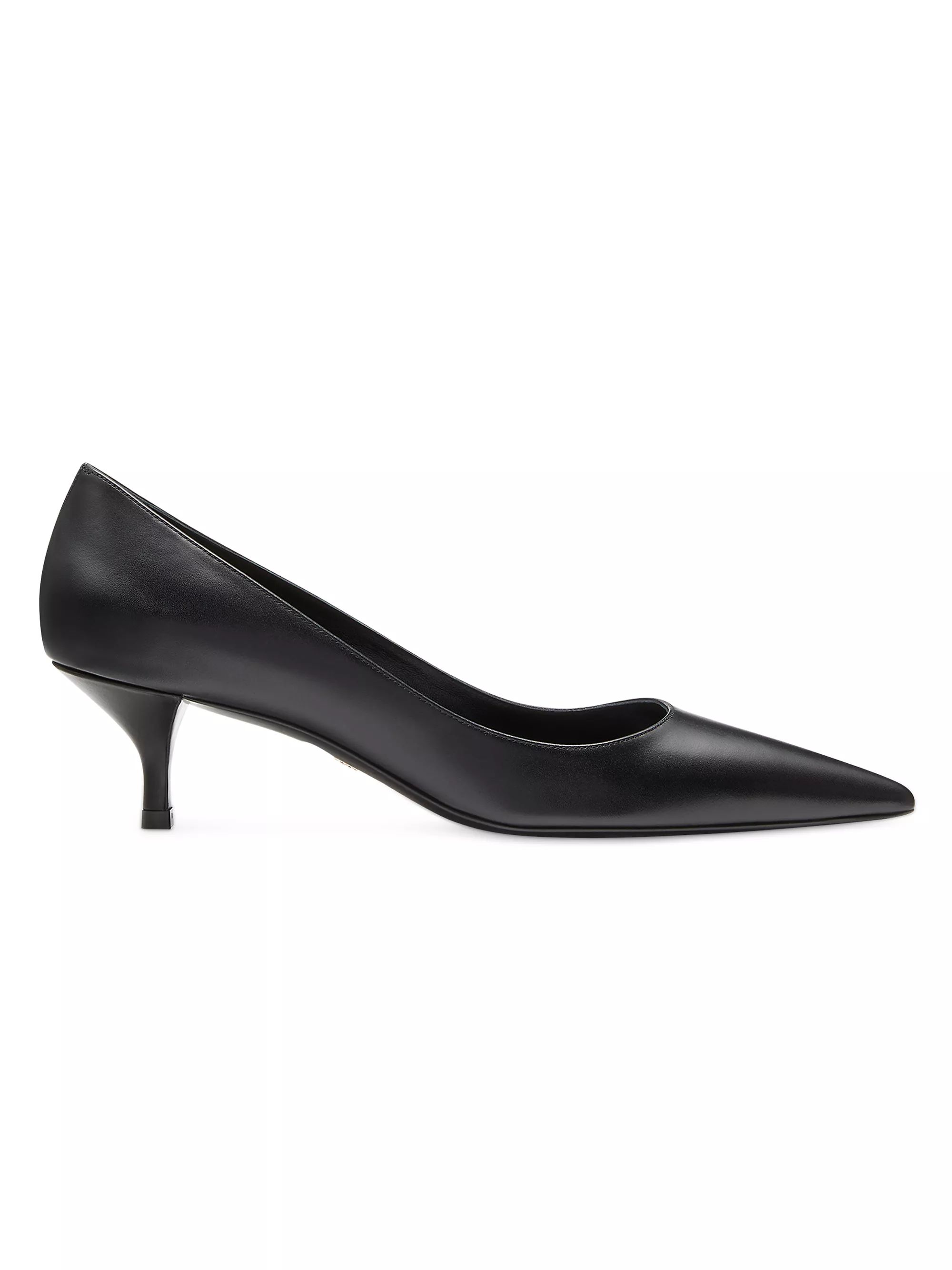 Stuart 50MM Leather Kitten-Heel Pumps | Saks Fifth Avenue