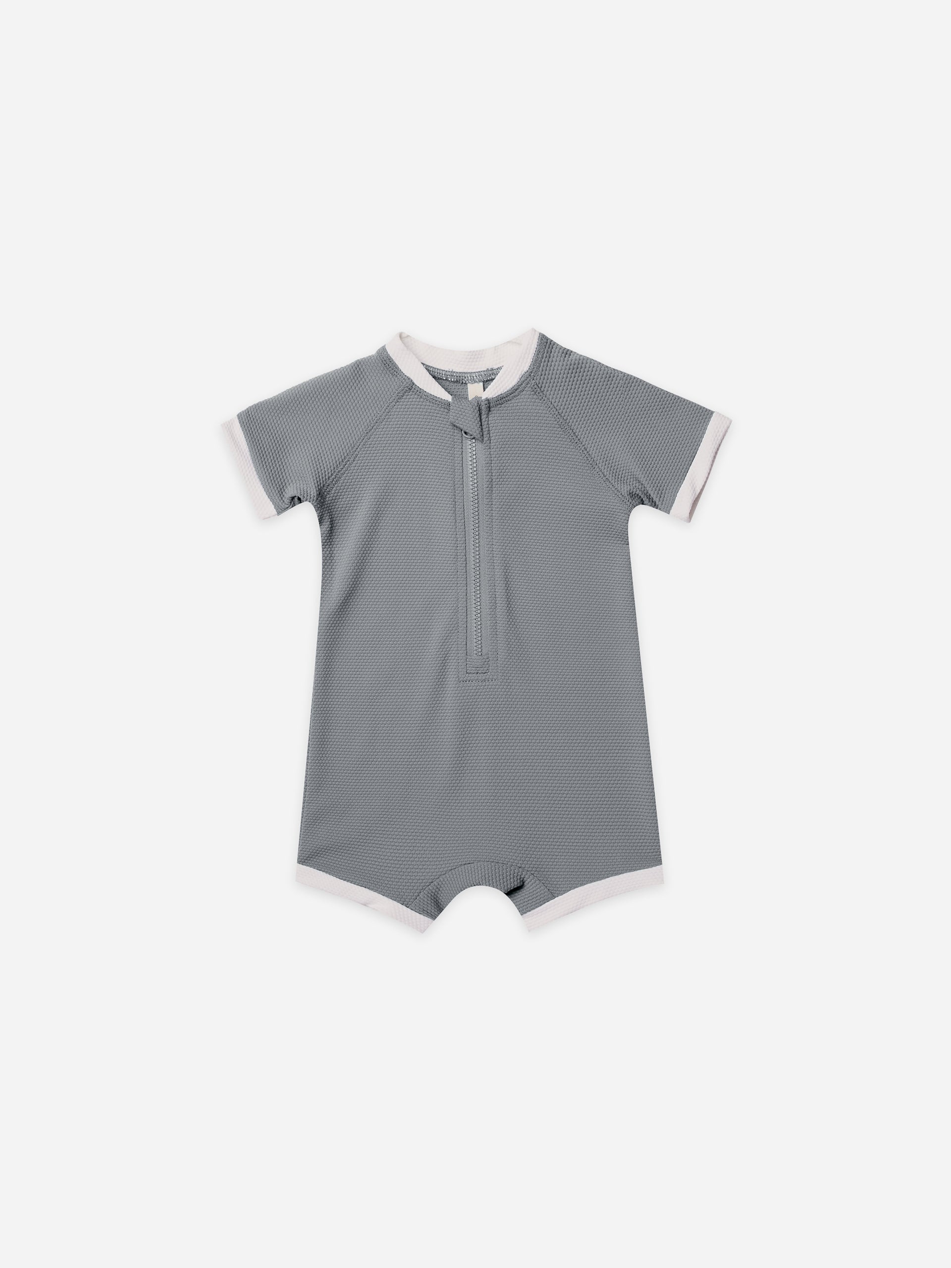 boys zip rashguard | ocean | Quincy Mae