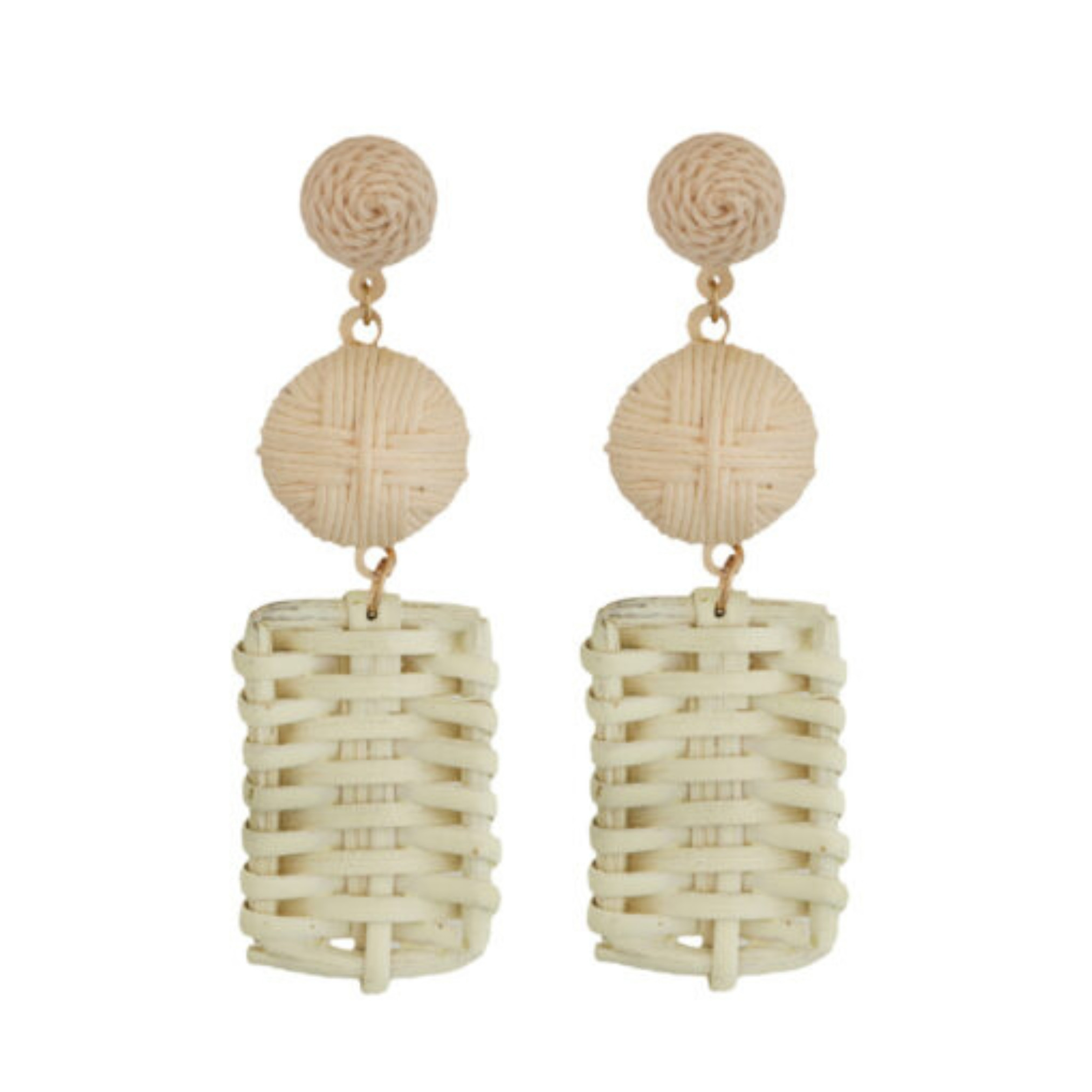 WHITE RATTAN DROP EARRINGS | Panacea