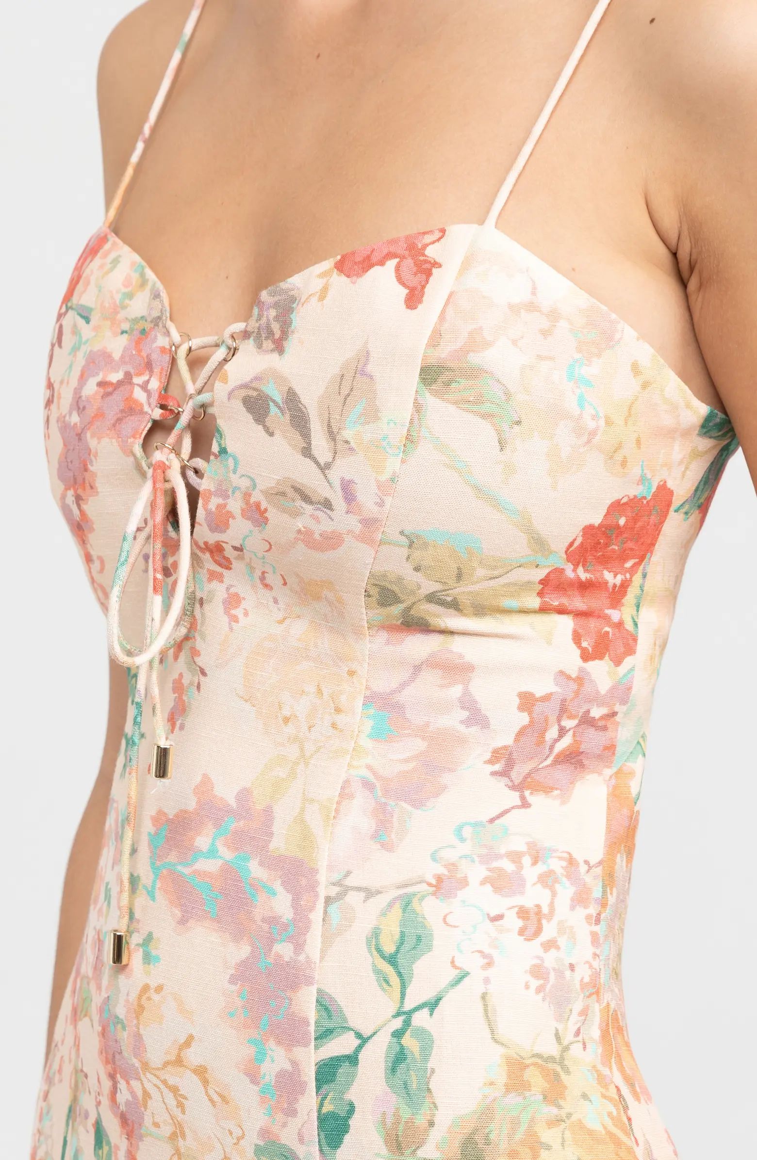 Salvador Floral Print Sleeveless Midi Dress | Nordstrom