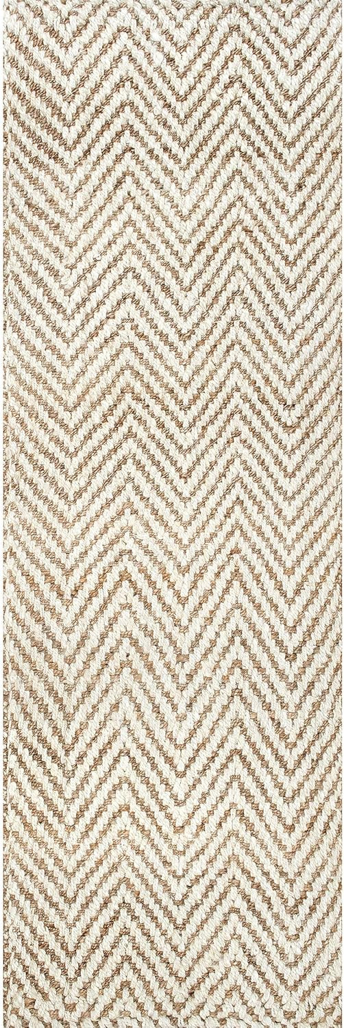 nuLOOM Vania Chevron Jute Runner Rug, 2' 6" x 8', Off-white | Amazon (US)