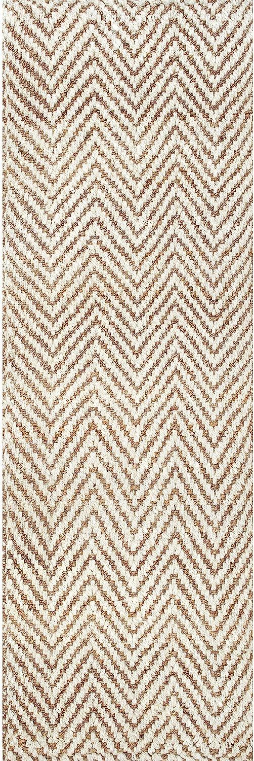 nuLOOM Vania Chevron Jute Runner Rug, 2' 6" x 8', Off-white | Amazon (US)