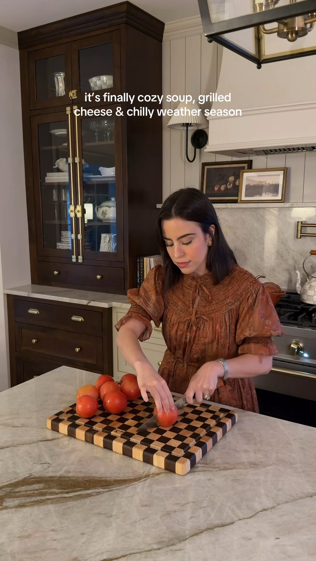 Creamy tomato soup and the BEST early fall dress!