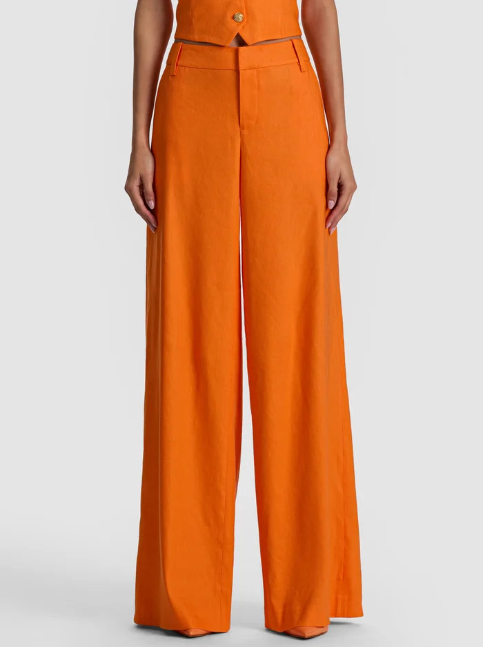 STU LINEN BAGGY PANT | Alice + Olivia