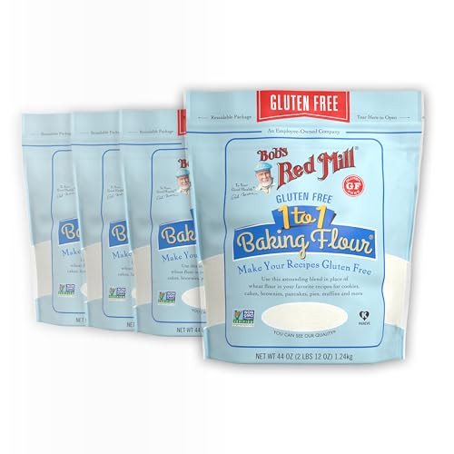 Bob's Red Mill Gluten Free 1 to 1 Baking Flour, 44oz (Pack of 4) - Non GMO, Vegan, Kosher | Amazon (US)