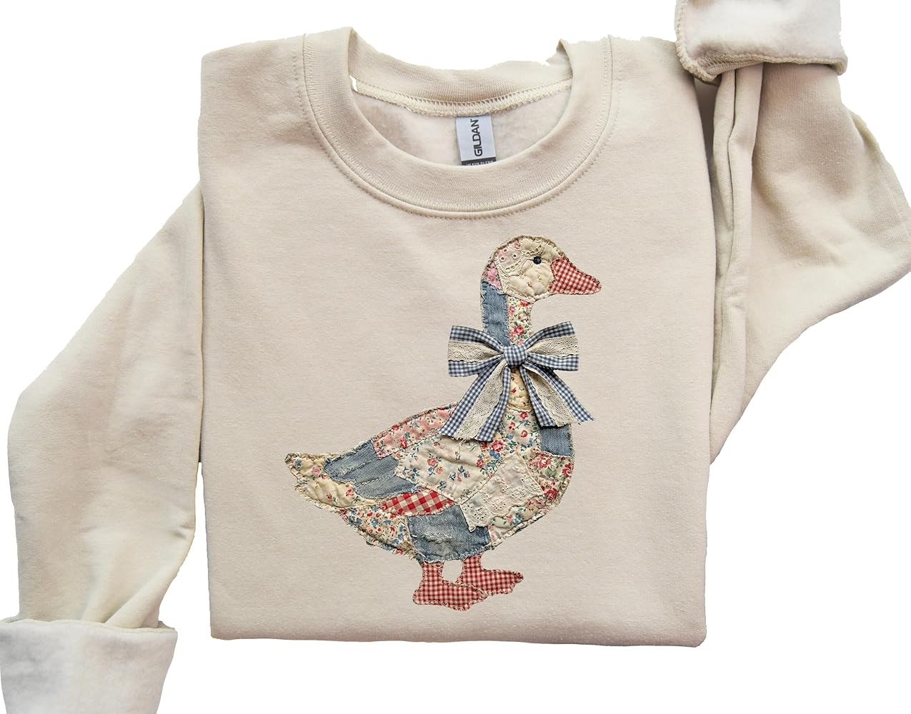 Patchwork Printed Grandmacore Goose Sweatshirt for Women, Trendy Easter Floral Retro Duck Hoodie,... | Amazon (US)