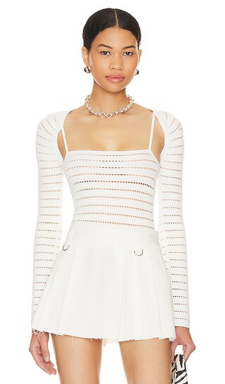Heath Knit Tank And Bolero Set in White | Revolve Clothing (Global)
