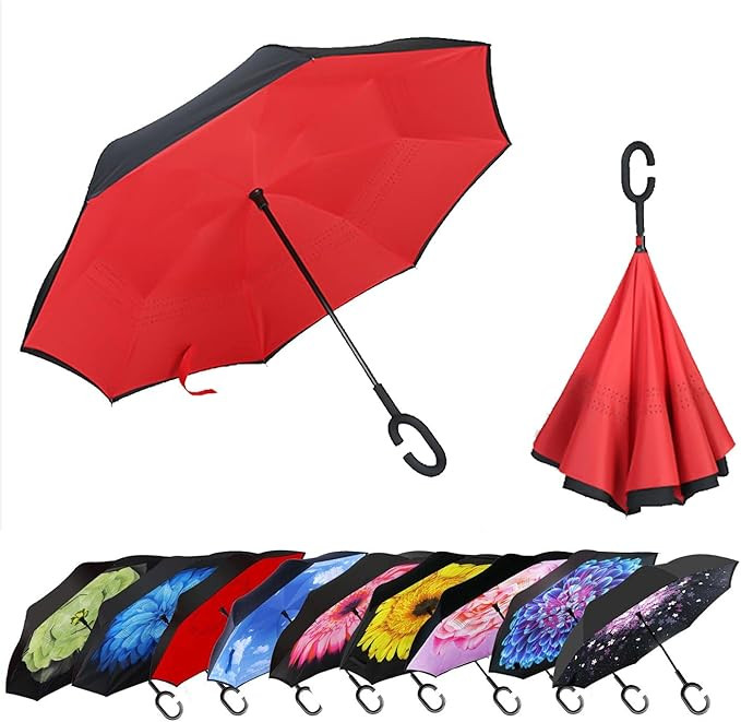 MRTLLOA 40/49/56 Inch Oversize Windproof Inverted Reverse Upside Down Umbrella, Golf Size Rain Um... | Amazon (US)