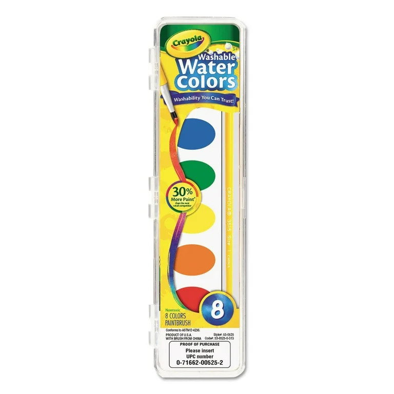 Crayola Washable Watercolor Set, 8-Colors, Back to School Supplies for Kids, Classroom Supplies f... | Walmart (US)
