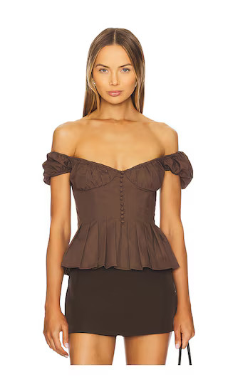 x REVOLVE Larna Top in Chocolate | Revolve Clothing (Global)