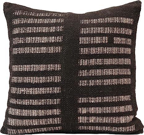 Creative Co-Op Woven Cotton, White & Black Pillow, 1 Count (Pack of 1), Black | Amazon (US)