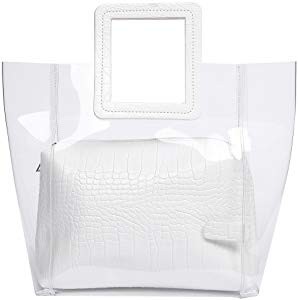 FANCY LOVE Classy Waterprof Clear Tote Beach Shoulder Crossbody Bag | Amazon (US)