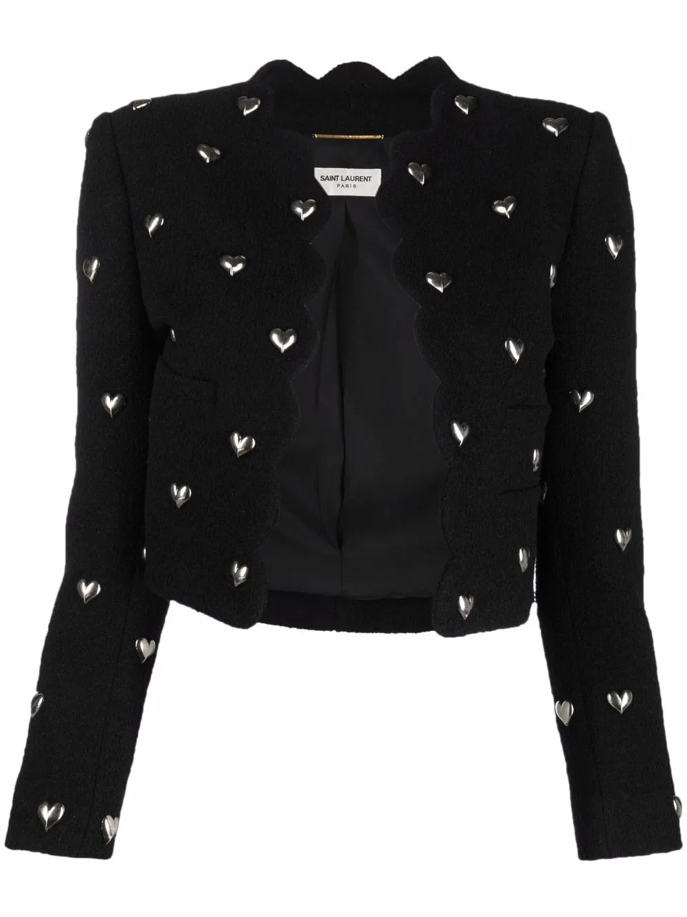 heart-studded bouclé cropped jacket | Farfetch Global