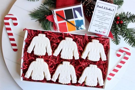 Ugly Christmas Sweaters PYO Set, Cookie Decorating Kits, Paint Your Own Cookies, | Etsy (US)