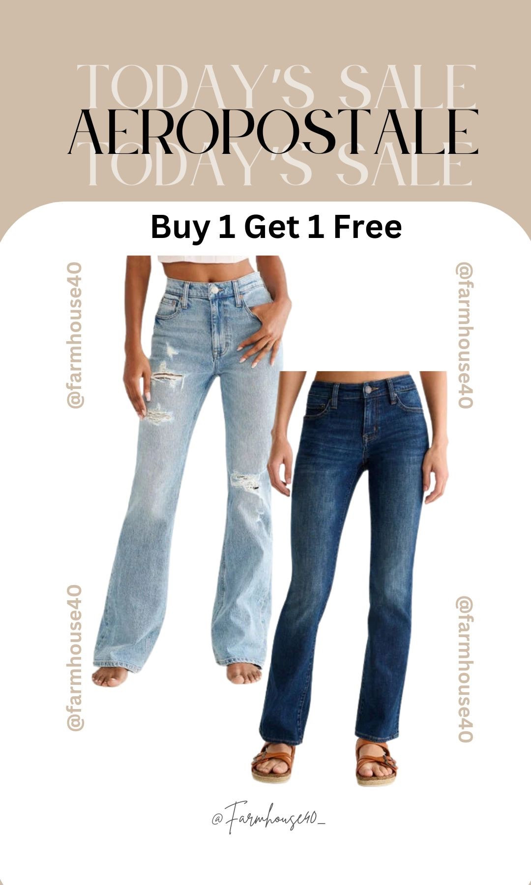 SALE ALERT ‼️ Aeropostale Jeans 
BUY 1 GET 1 FREE I just bought 2 my pick of jeans. The flare and the bootcut. Couldn’t pass up this big sale. Hurry get your favorites while on sale. 

#LTKSaleAlert #LTKFindsUnder100 #LTKStyleTip