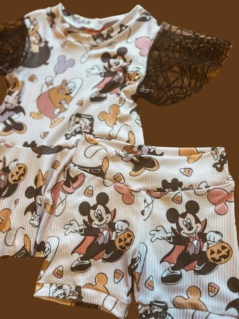 Spooky Magic Set Halloween Toddler Girl Dress Mickey Not so Scary Party Outfit Magic Kingdom Bumm... | Etsy (US)