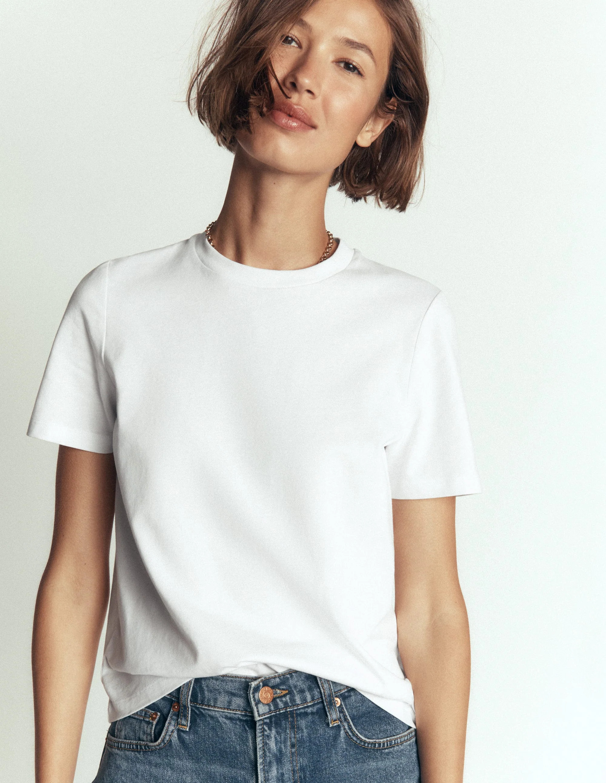 Boden Women's Cotton Crew Neck T-Shirt in White | Size Large | Boden UK