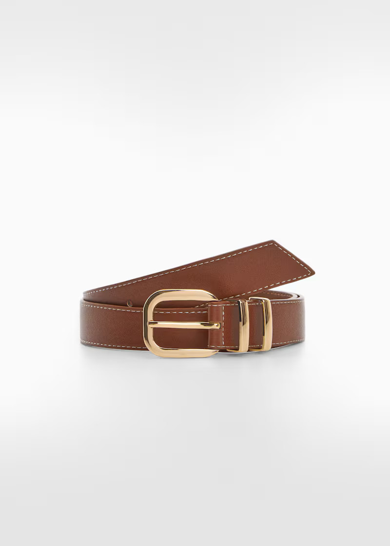 Square buckle belt -  Women | Mango United Kingdom | MANGO (UK)