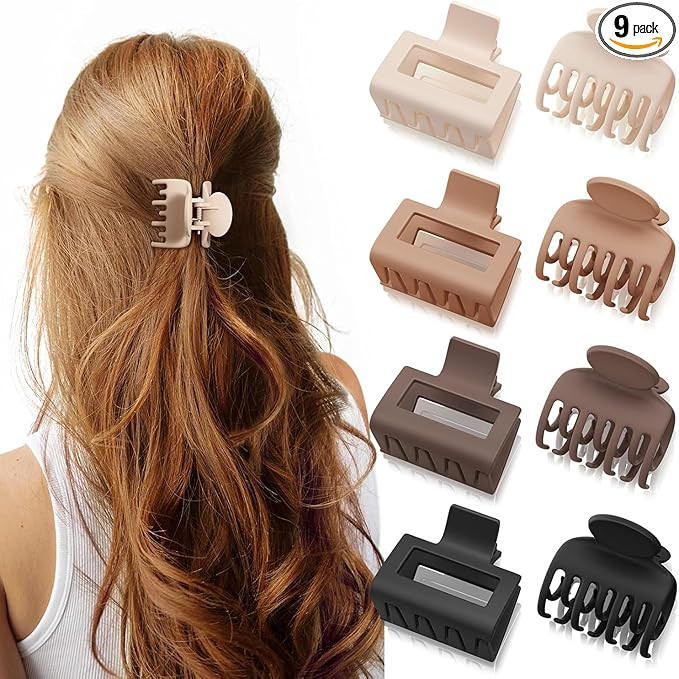 Hair Claw Clips | Small Claw Clips Hair Clips for Women| Rectangle Claw Clips for Fine Hair Squar... | Amazon (UK)