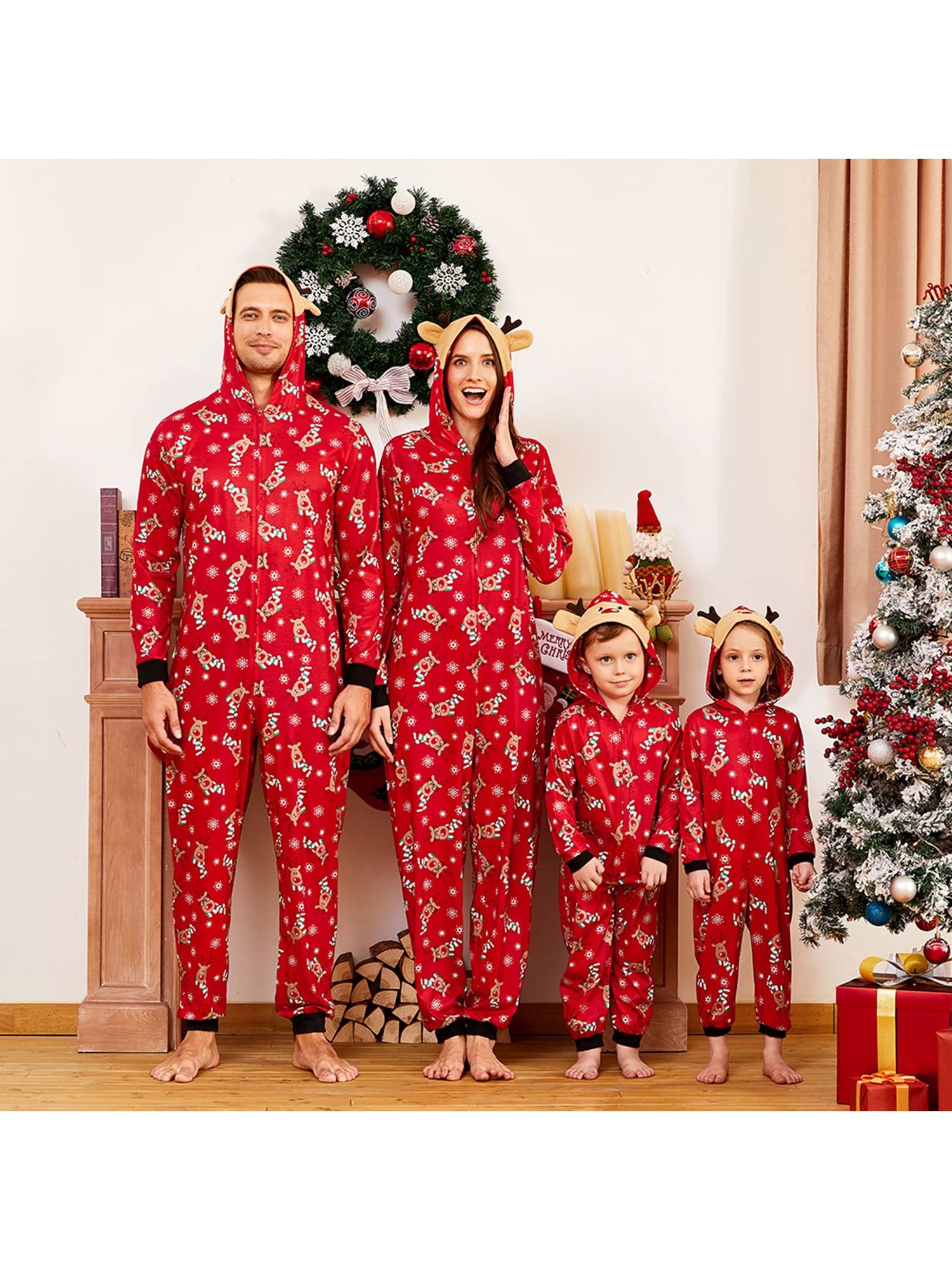 PatPat Reindeer Christmas Family Matching Pajama for Family,Size Baby-Kids-Adult ,Onesie,Unisex -... | Walmart (US)