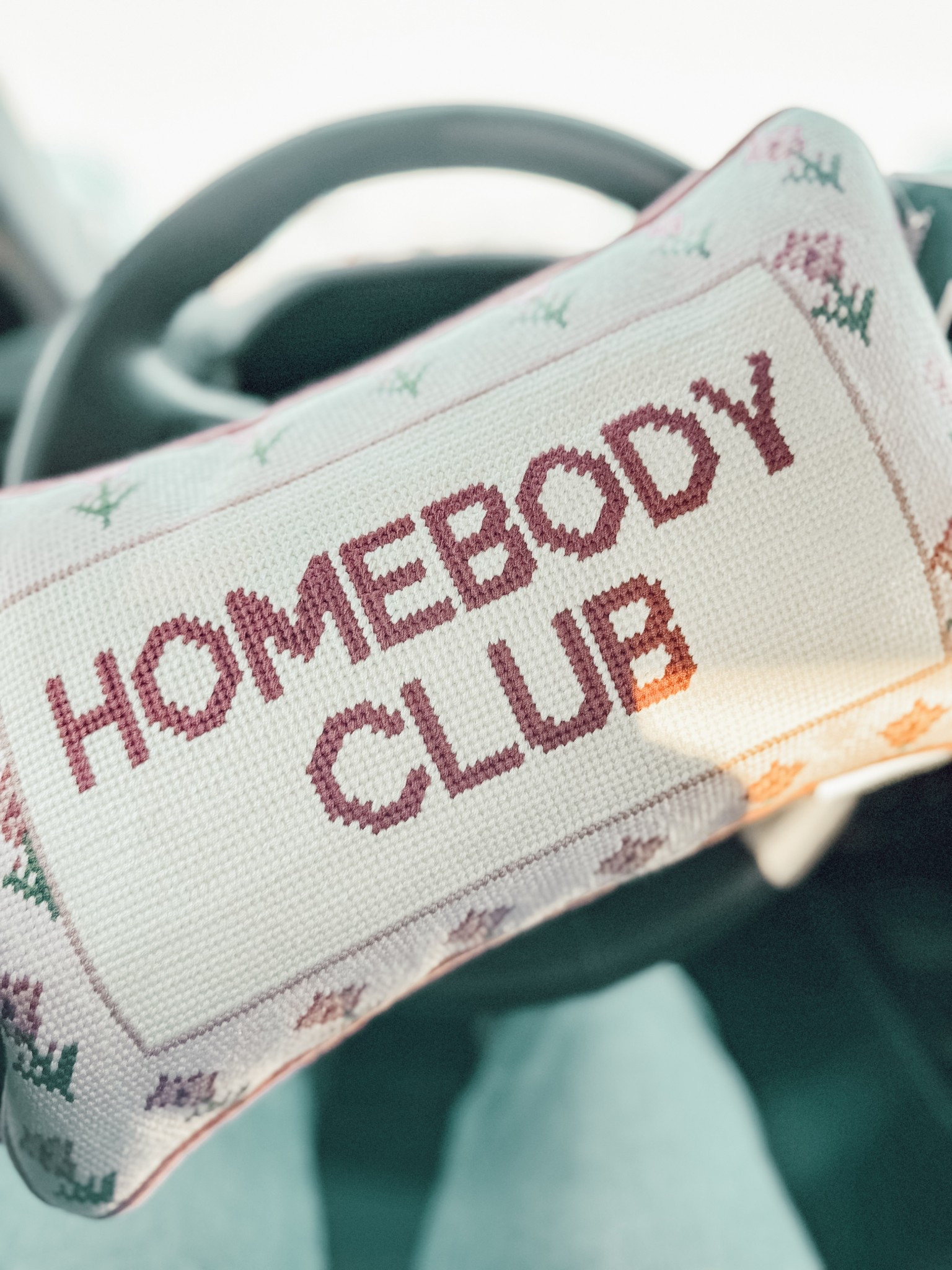 I could not leave this pillow behind, so of course, it came home with me. 

#LTKHome #LTKFindsUnder50