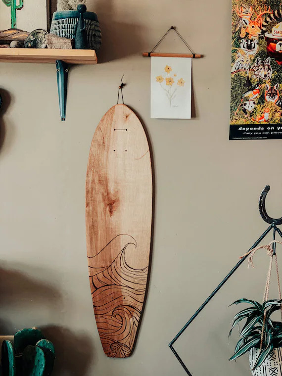 longboard/surf style wall decor, surf style, surfboard, longboard, wall decor, home decor, waves,... | Etsy (US)