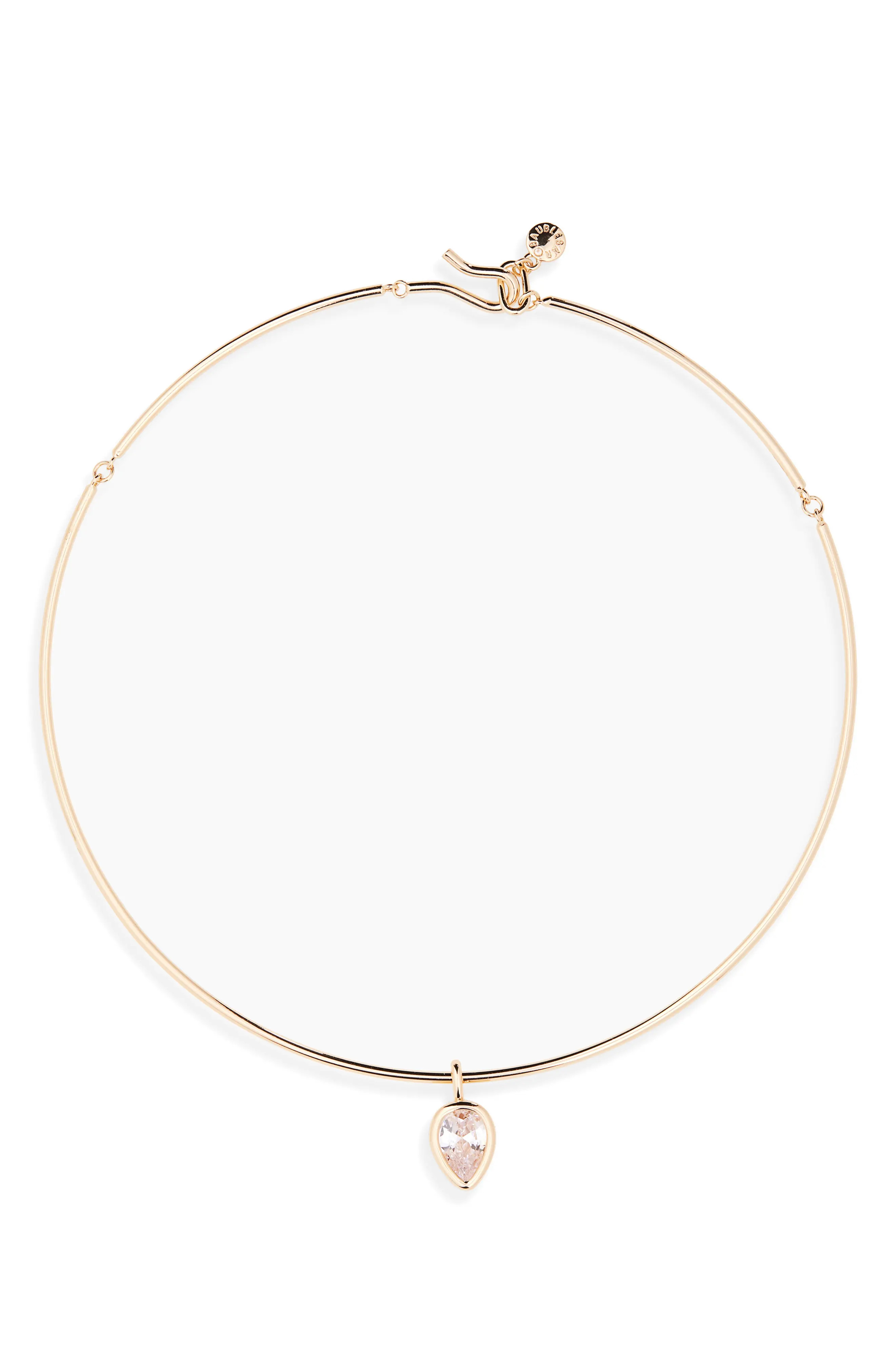 BaubleBar Teardrop Collar Necklace in Gold/crystal at Nordstrom | Nordstrom