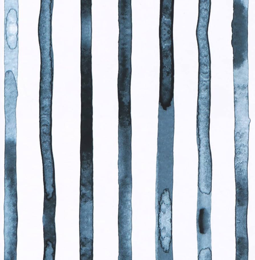Guvana Striped Peel and Stick Wallpaper Watercolor Blue White Wallpaper Removable Contact Paper S... | Amazon (US)