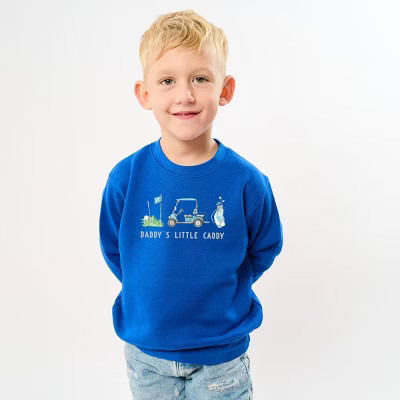 The Juniper Shop Golf Daddy's Little Caddy Toddler Sweatshirt - 5/6 - Royal | Target
