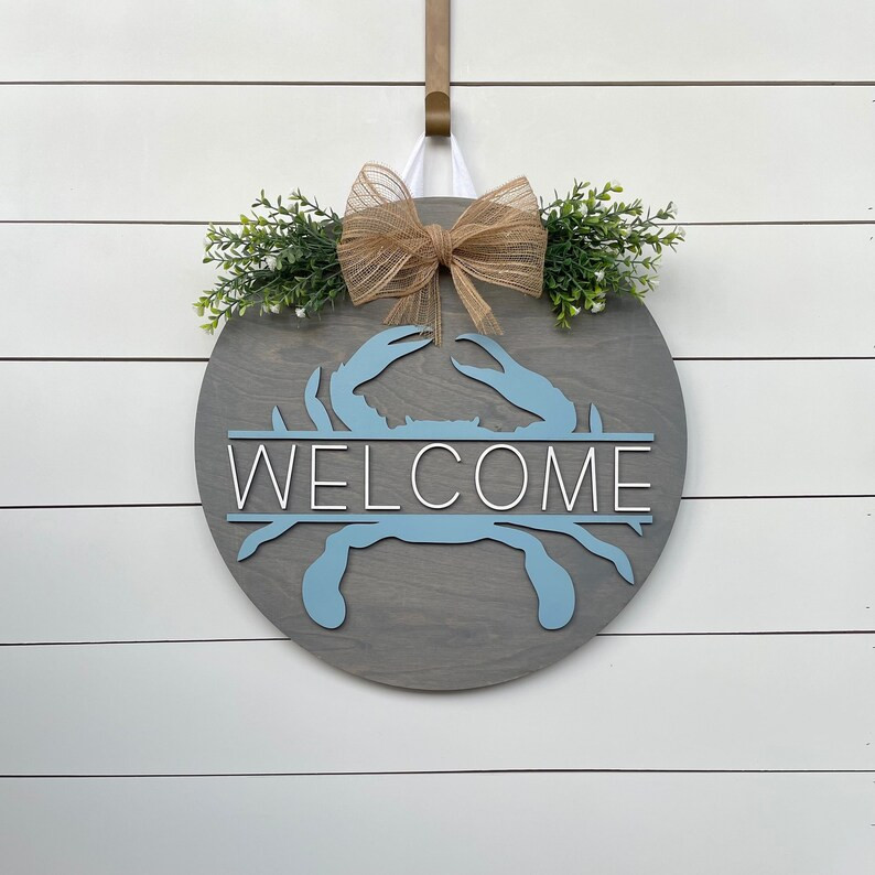 Crab Welcome Wreath  Crab Wreath  Blue Crab Wreath  Summer | Etsy | Etsy (US)