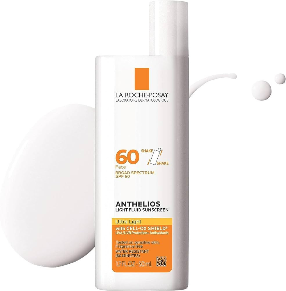 La Roche-Posay Anthelios Light Fluid Face Protector solar de amplio espectro SPF 60, protector so... | Amazon (US)