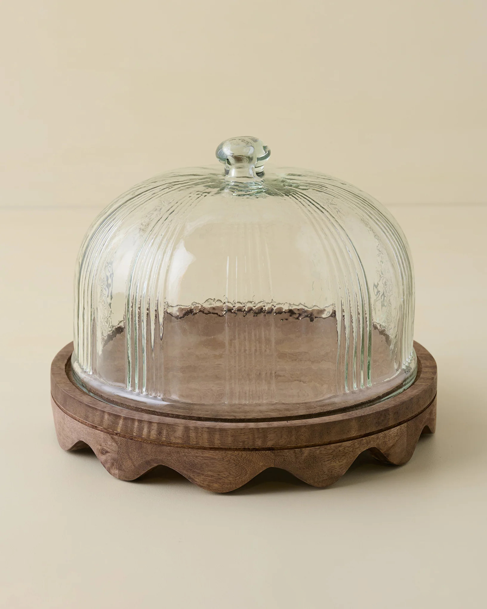 Wavy Edge Cake Stand + Fluted Dome | Magnolia
