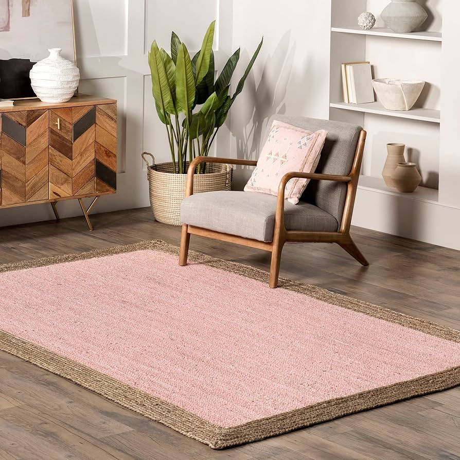 nuLOOM Eleonora Casual Jute Area Rug, 8x10, Pink | Amazon (US)