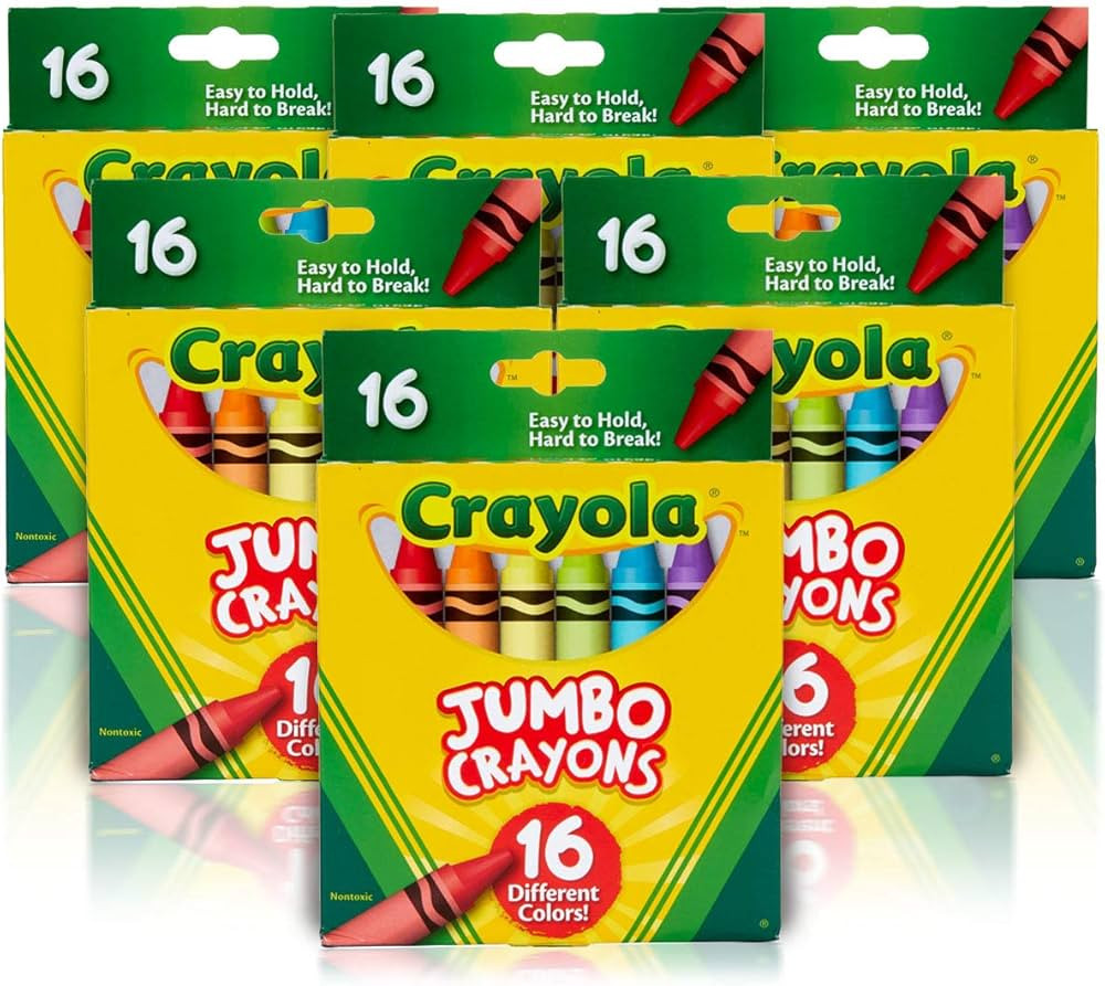 Crayola Jumbo Crayons Bulk, 6 Sets of 16 Large Crayons for Toddlers & Kids, School Supplies, Gift... | Amazon (US)