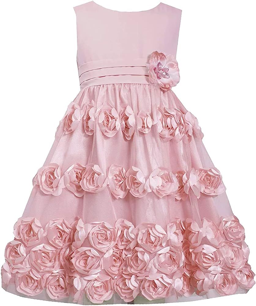 Amazon.com: Bonnie Jean Little Girl Bonaz Rosette Social Party Dress - Easter - Wedding - Special... | Amazon (US)