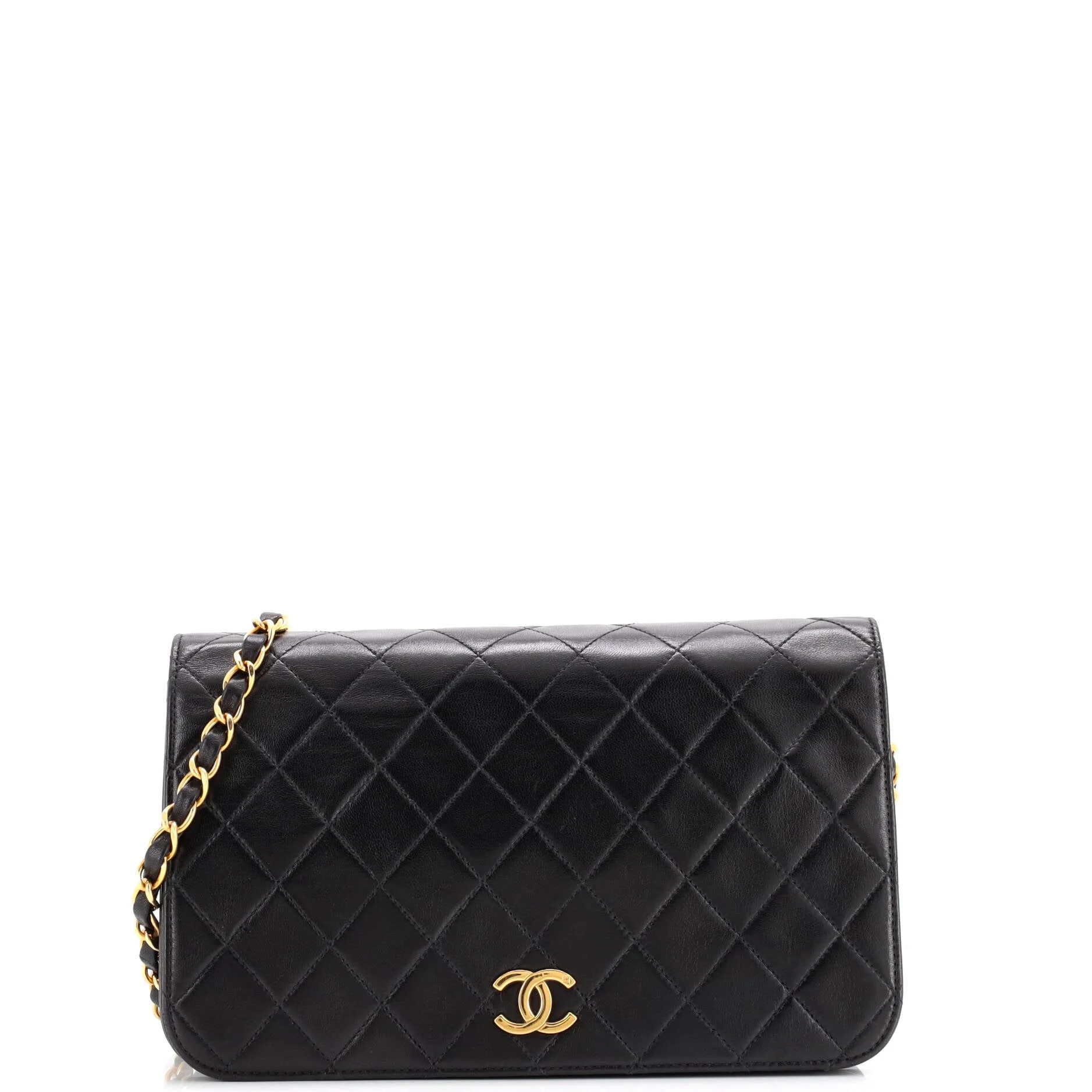 Pre-Owned CHANEL Vintage Full Flap Bag Quilted Lambskin Medium By Rebag - Walmart.com | Walmart (US)