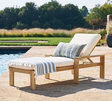 Malibu FSC® Teak Single Outdoor Chaise Lounge | Pottery Barn (US)