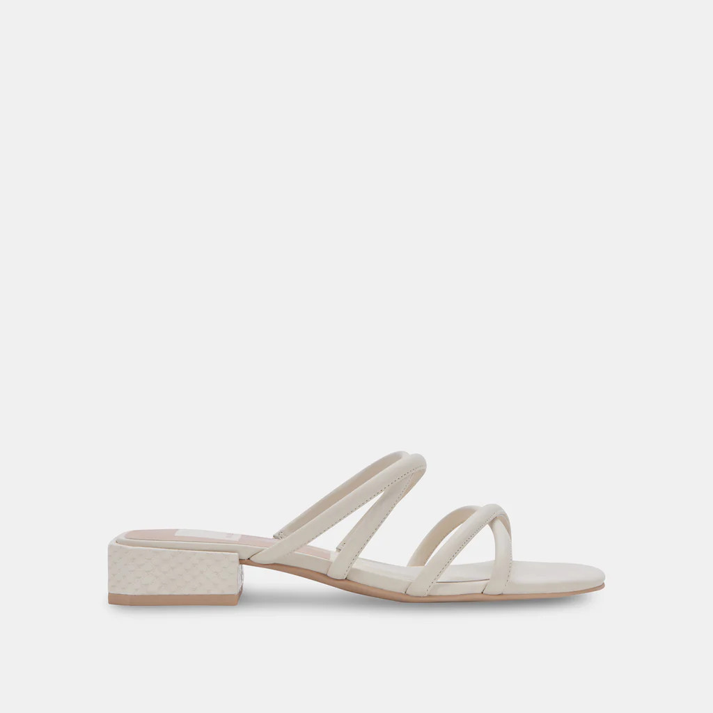 HAPI WIDE SANDALS IVORY LEATHER | DolceVita.com