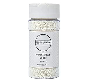 Mystic Sprinkles Solid Color Nonpareils 3.8oz Bottle (Wonderfully White) | Amazon (US)
